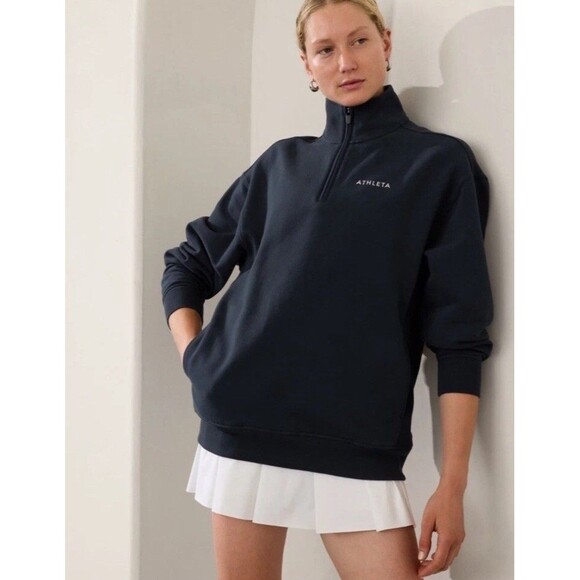 Athleta Tops - NWT Athleta Forever Fleece 1/4 Zip Sweatshirt Large